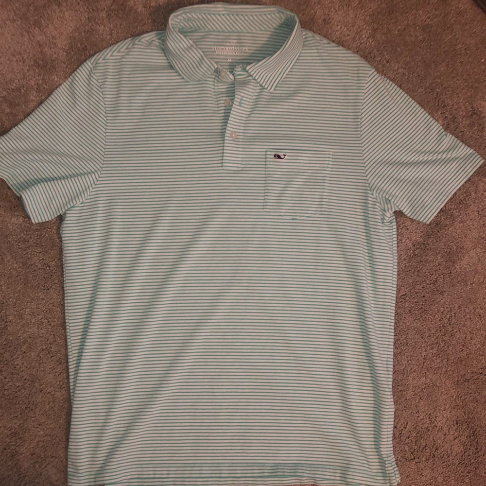 Vineyard Vines Striped Green T-Shirt | Looks New